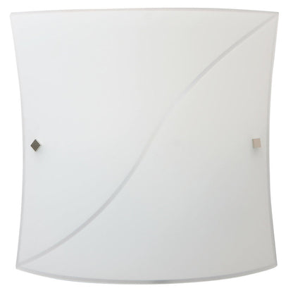 Ceiling Lamp 1xE27 White Frame Glass White Plate
