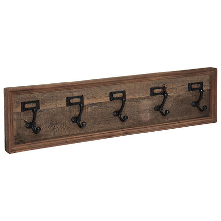 Appendiabiti 5 ganci 82 x 20 cm legno