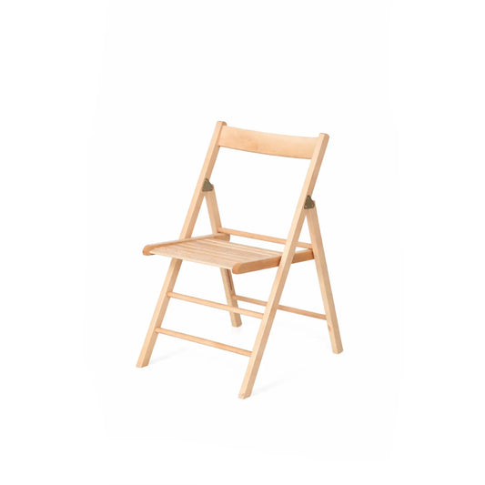 Silla plegable imitación madera natural 54x44,5x80,5 h cm