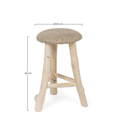Sgabello Sarika tondo Ø30 x H50 in juta