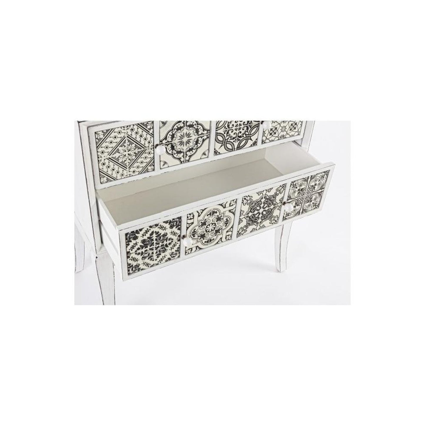 Cassettiera 2 cassetti bianco e grigio 72,5x36x81