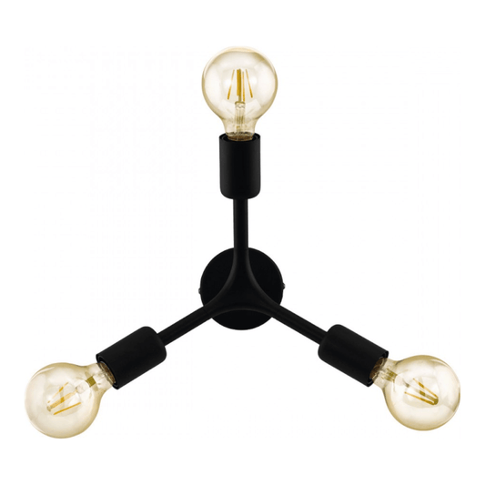 Bocadella Ceiling Light Black 3Xe27 Ø34.5 Cm Eglo