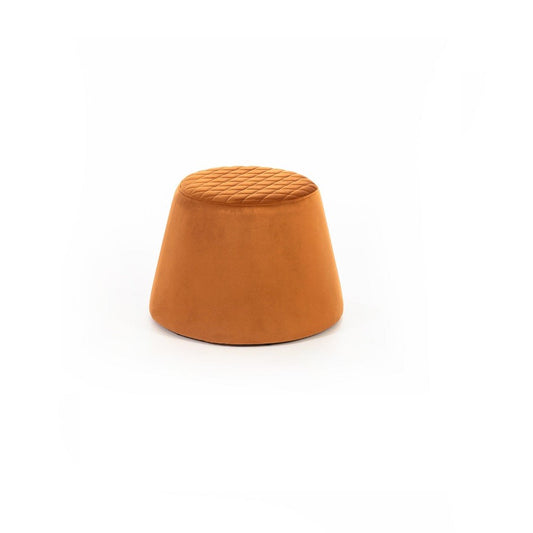 Samt Metall Orange Pouf 46,5 x 46,5 x H 33 cm