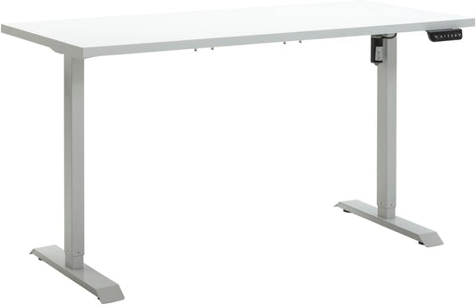 Escritorio Ajustable en Altura Standing Desk con 4 Alturas Escritorio Eléctrico con Motor y Display 150x69 cm Blanco Lacado