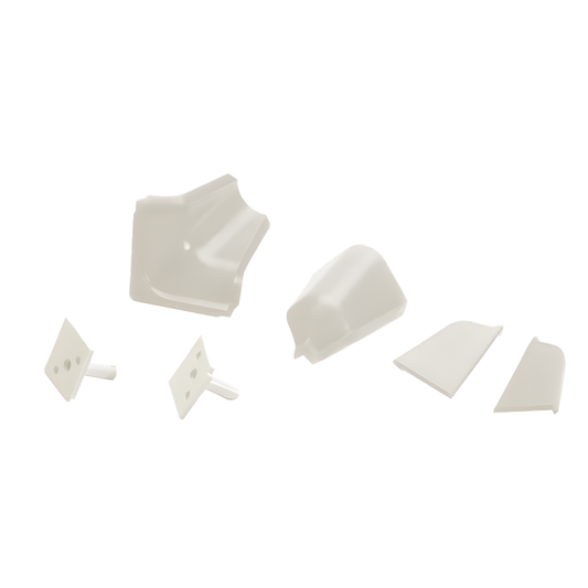 Set de Accesorios para Esquineros Blanco - Esquina Exterior, Esquina Interior, Terminales - Colores Surtidos