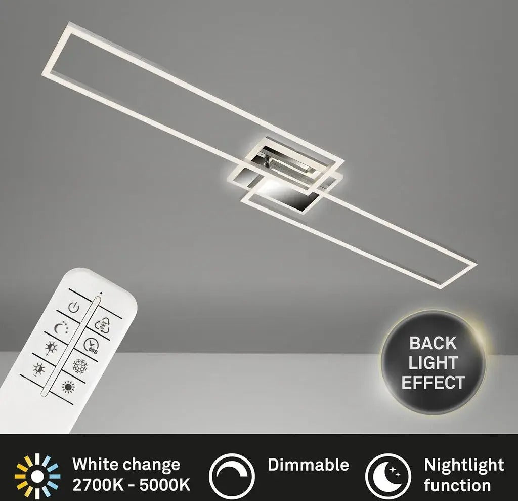Dimmbare LED-Deckenleuchte mit Fernbedienung 40W aus silbernem Metall