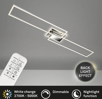 Dimmbare LED-Deckenleuchte mit Fernbedienung 40W aus silbernem Metall