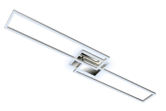 Dimmable LED ceiling lamp with remote control 40W silver metal