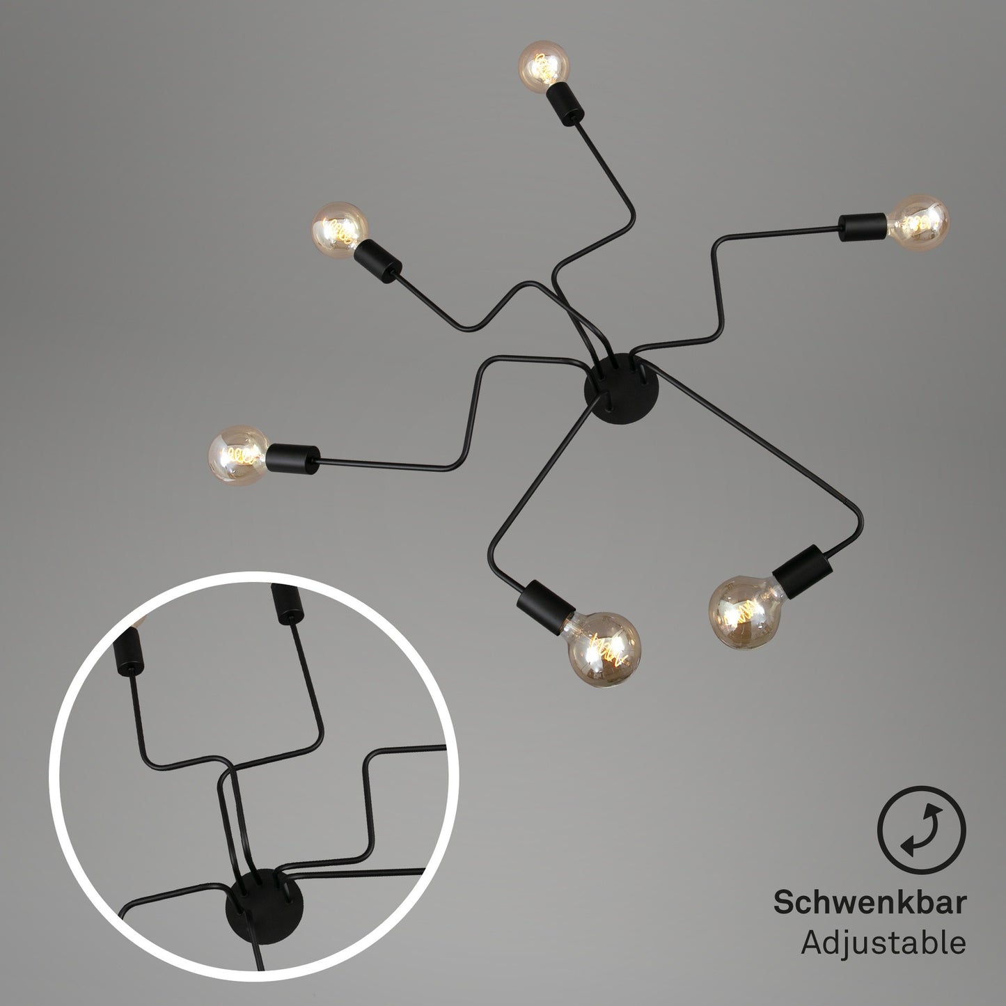 Spider Deckenleuchte 96x80 cm 6x E27 verstellbar