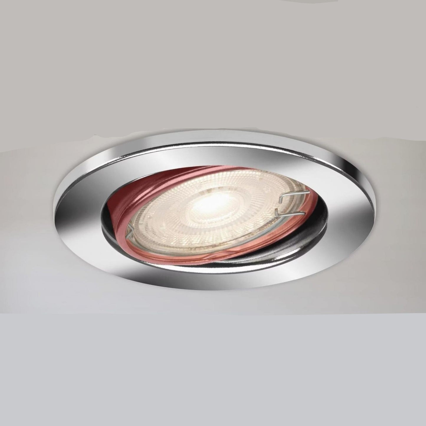 Set of 3 adjustable Sten recessed spotlights GU10 Ø 8.6 cm chrome
