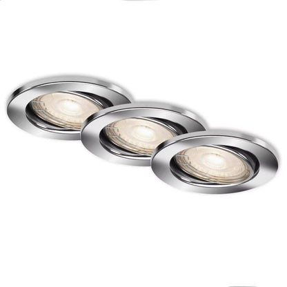 Set of 3 adjustable Sten recessed spotlights GU10 Ø 8.6 cm chrome