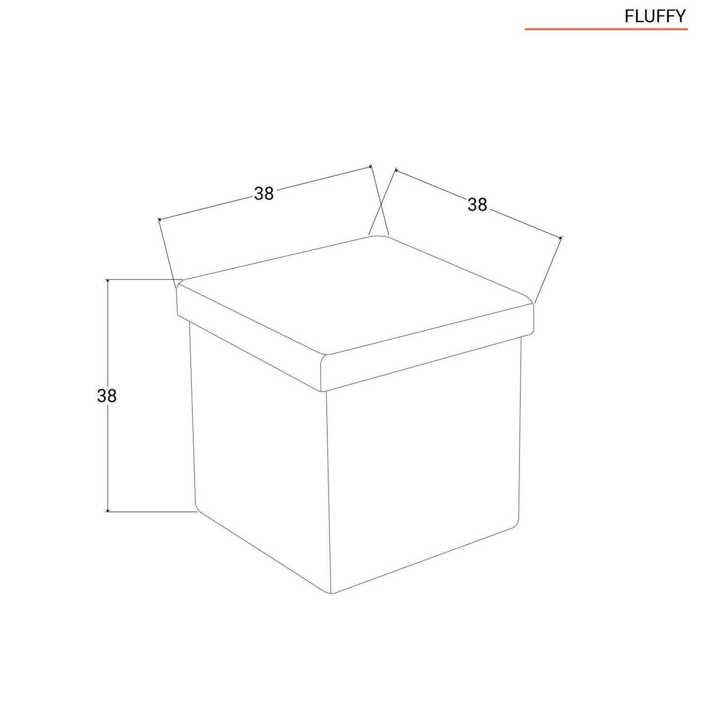 Pouf contenitore grigio 38x38xh38 cm