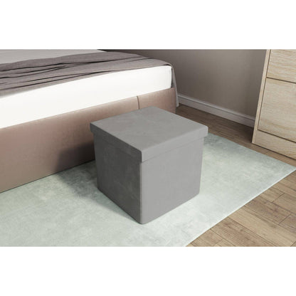 Pouf contenitore grigio 38x38xh38 cm