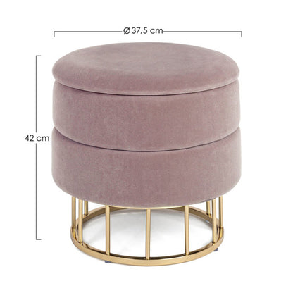 Sgabello mauve 37.5x42 cm, effetto velluto