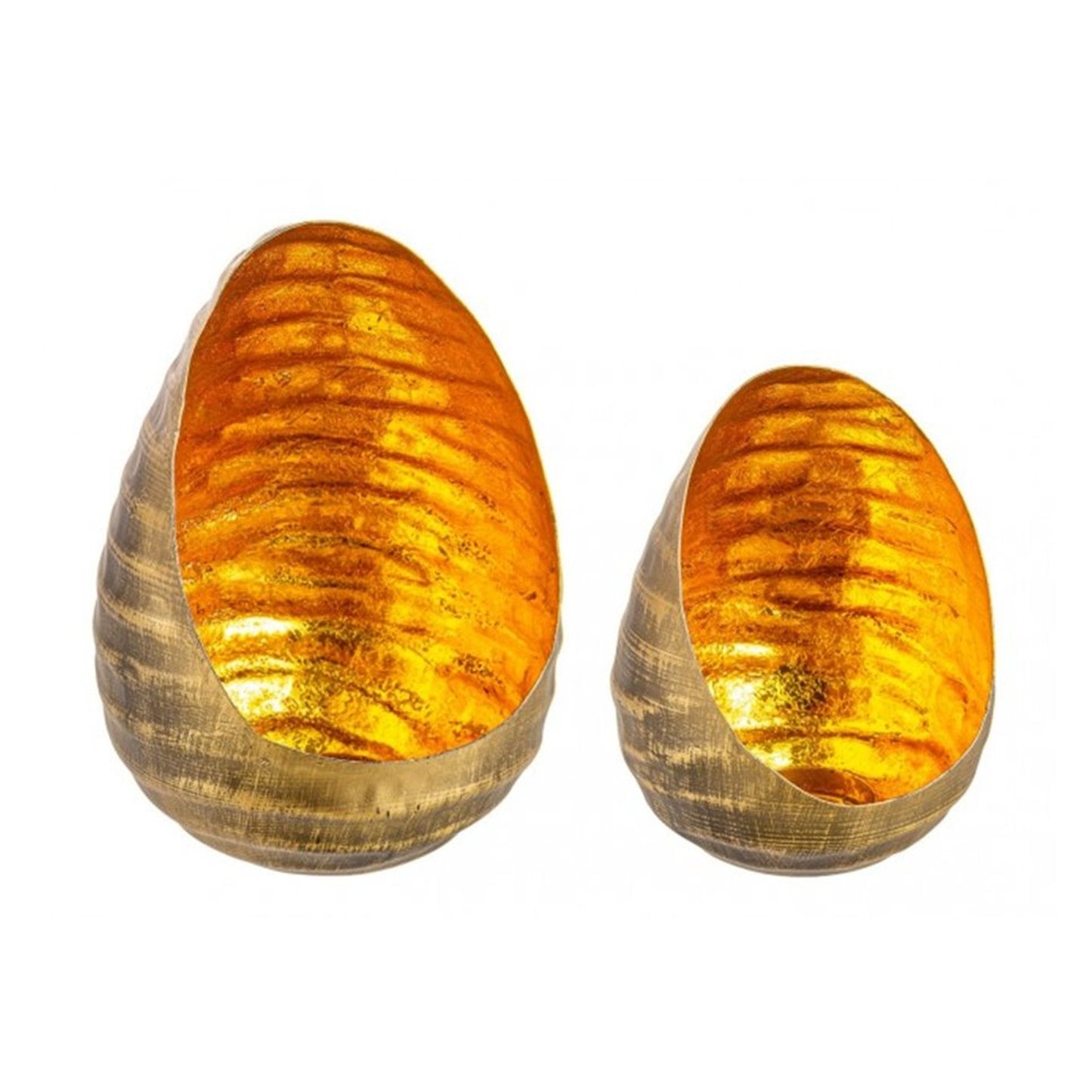 Portacandela goccia oro 16x21 cm