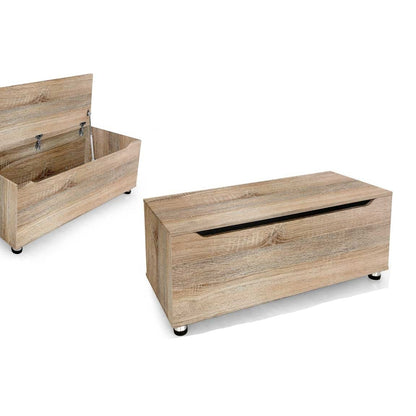 Baule cassapanca/contenitore moderno colore rovere cm 100x40x35