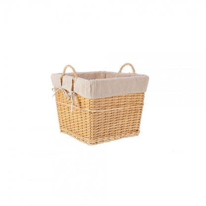 Cesta quadrata beige 35x35x30 cm