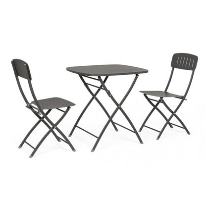 Set 3 pezzi bistrot antracite 44x50x85 cm