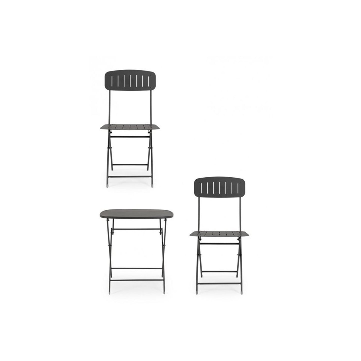 Set 3 pezzi bistrot antracite 44x50x85 cm