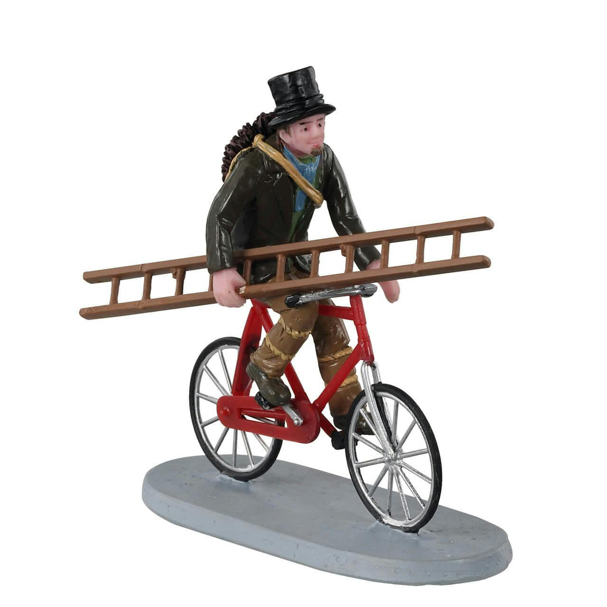Uomo in bici con scala 8 x 8.3 x 3.2 cm