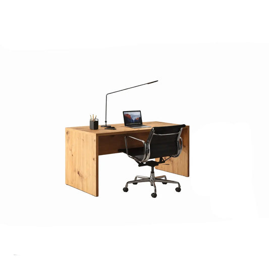 Handgefertigter Schreibtisch aus Eichenholz mit minimalistischem Design, cm 140 x 68,3 x 74,5 h