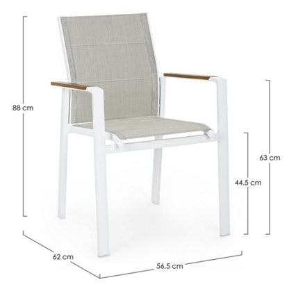 Sedia con braccioli bianca 56,5x62x88 cm