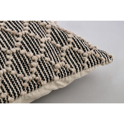 Cuscino nero-naturale 80x80 cm sfoderabile