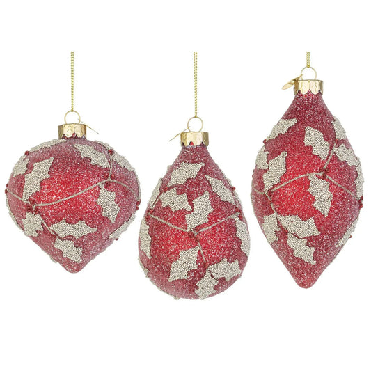 Pendaglio in vetro Sibyl rosso/champagne - 1 pezzo assortito