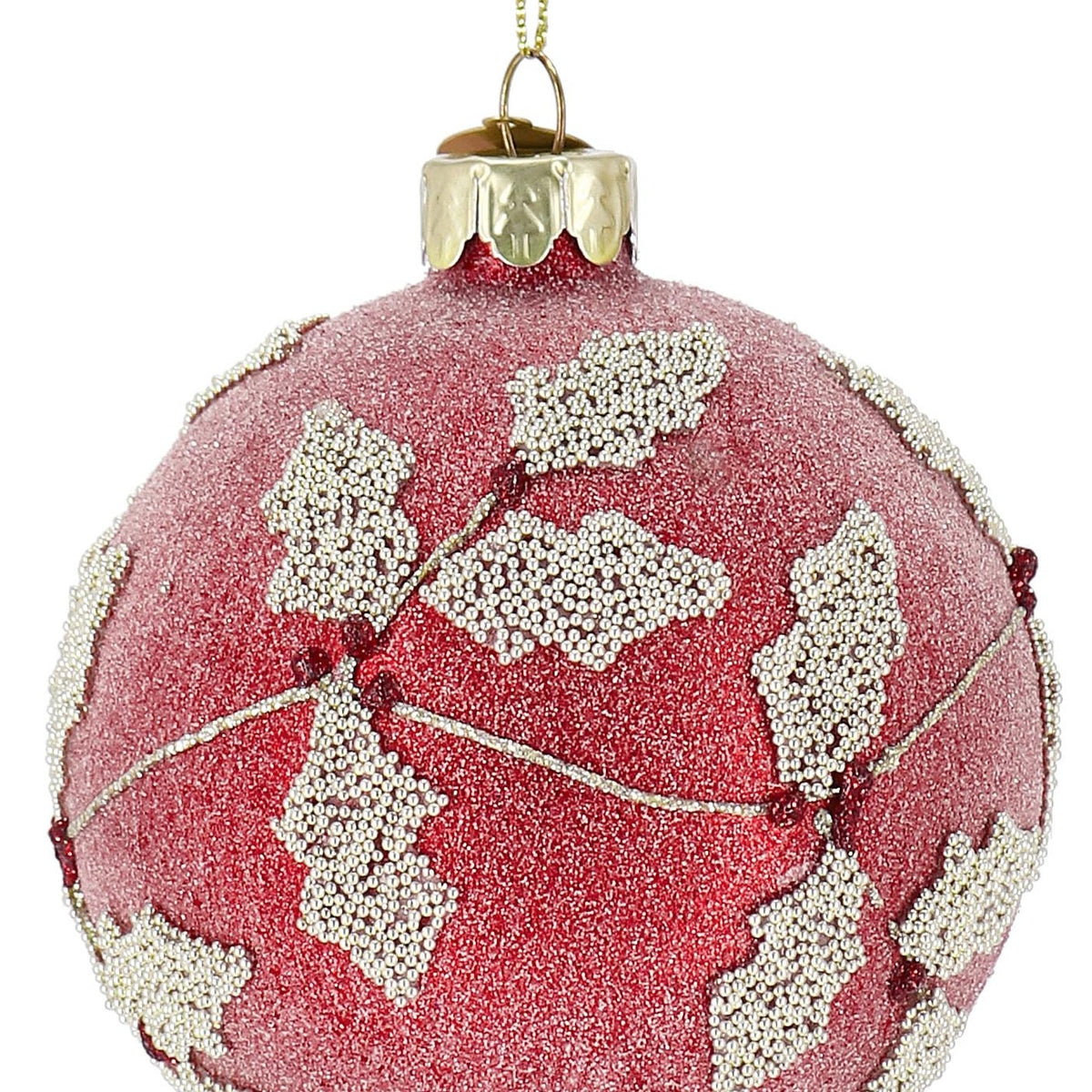 Sfera in vetro Sibyl rosso/champagne Ø 8 cm -1 pezzo