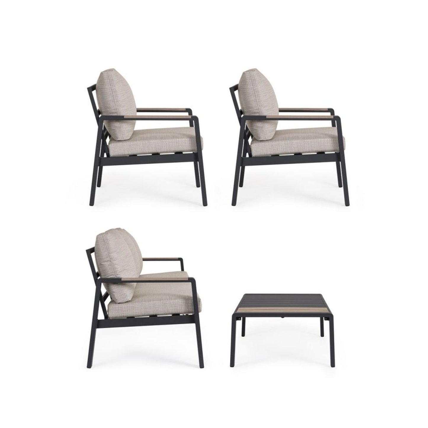 Salotto c-c Elna antracite 173x73.5x75.3