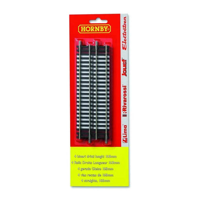 Set 4 binari dritti 168 mm per plastico ferroviario