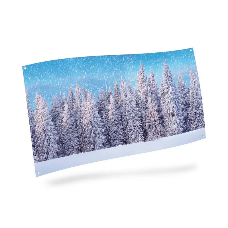 Poster maxi in tela tessile foresta innevata 300x150 cm