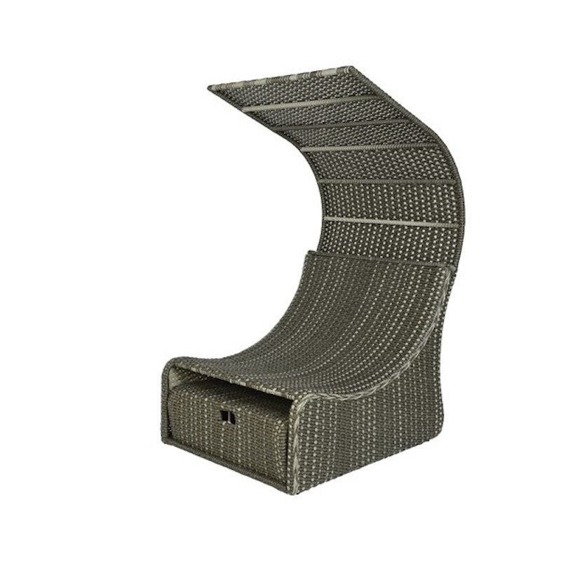 Graues Rattan Daybed Siesta - 108x90x150 cm