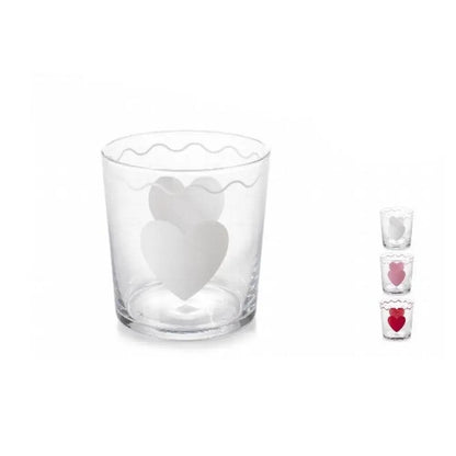 Herzverzierter Glasbecher 35cl