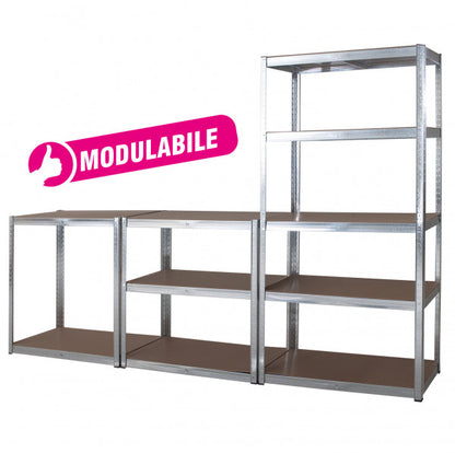 Zinkbeschichtetes Regal mit 5 Böden 90x40x180 cm