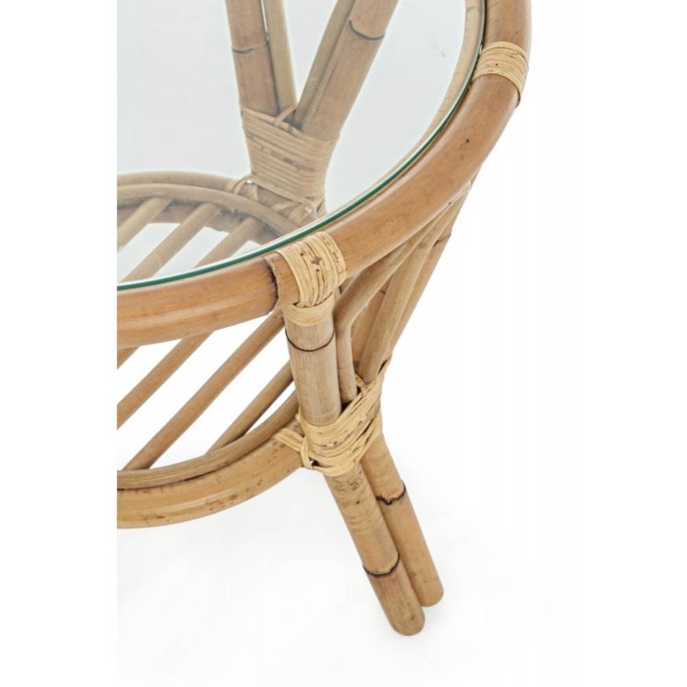 Round coffee table in Canarian rattan Bizzotto