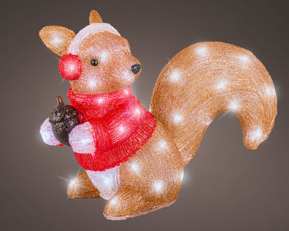 Outdoor Acrylic LED Squirrel - 40 x 20.5 x 30.5 cm
