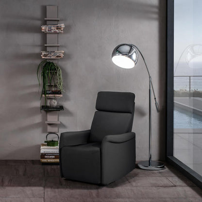 Manual Reclining Relax Armchair in Anthracite Faux Leather 70 x 92 x H. 105 cm