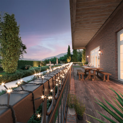 Dekorative Solarleuchte mit 8 Funktionen und blinkendem Effekt 1800 cm