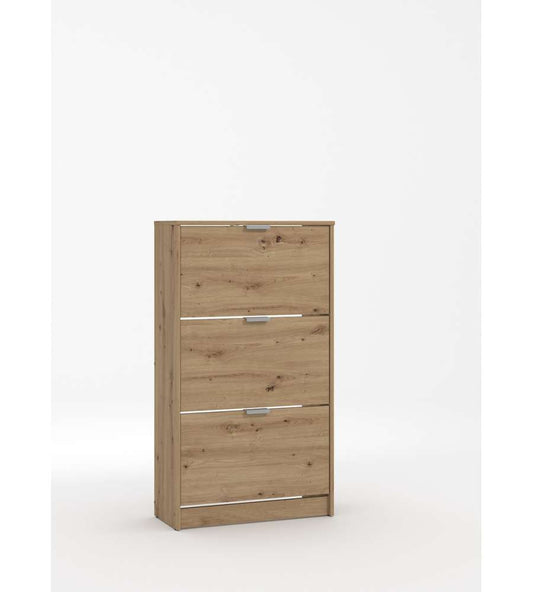 Oak shoe rack 67x28x119 cm at 3 doors