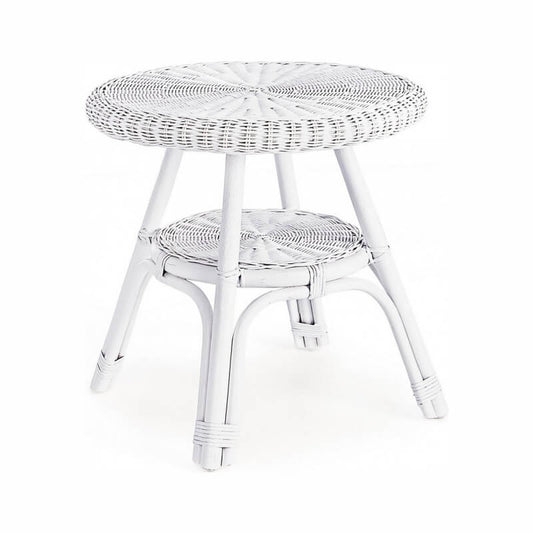 Mesita de ratán blanco Alliss D52
