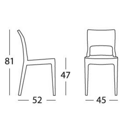 Silla Isy Scab Amarilla De Tecnopolímero Brillo