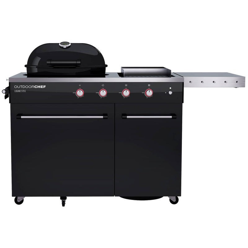 Gas barbecue Outdoorchef Lugano 570 g - spherical grill with Steakhouse Burner and lateral hob