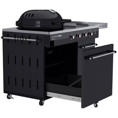 Gas barbecue Outdoorchef Lugano 570 g - spherical grill with Steakhouse Burner and lateral hob
