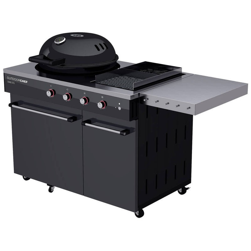 Gas barbecue Outdoorchef Lugano 570 g - spherical grill with Steakhouse Burner and lateral hob