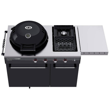Gas barbecue Outdoorchef Lugano 570 g - spherical grill with Steakhouse Burner and lateral hob