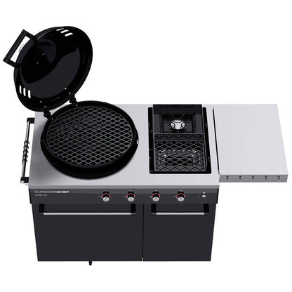 Gas barbecue Outdoorchef Lugano 570 g - spherical grill with Steakhouse Burner and lateral hob