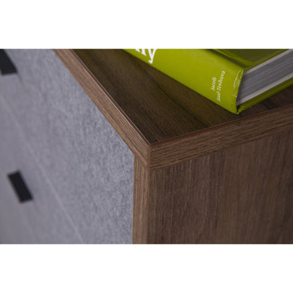 Cómoda Elegante con 8 Cajones - Nogal/Gris - 138x89,50x44,40 cm