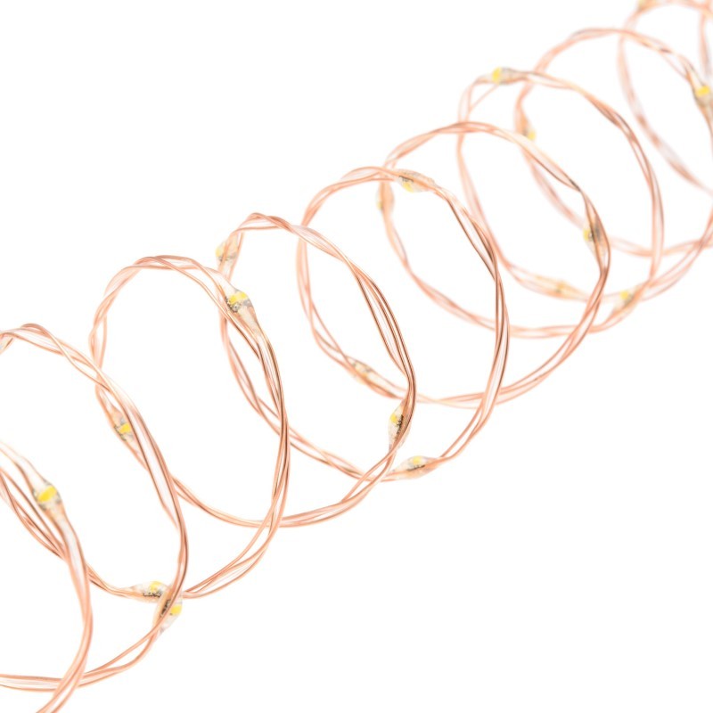 Cadena MicroLED PL 500 Bobina 25m blanco cálido con cable cobre