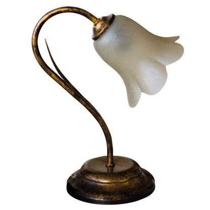 Lamp 1xE14 with Brown Frame and Nuvolato Glass